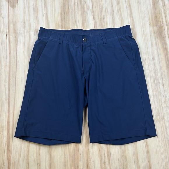 Under Armour Other - Under Armour Men's 34 Navy Blue Golf Shorts HeatGear 10 Inch Inseam Performance